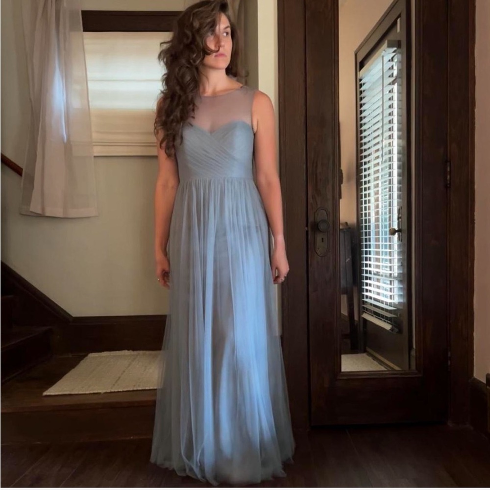 Jenny Yoo Strapless Light Blue Dress